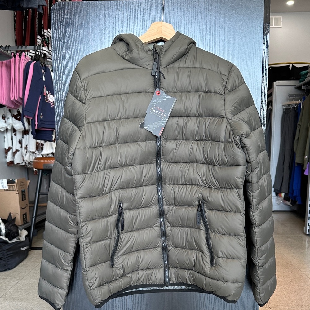 OXYGEN Men's Olive Puffer Jacket size Medium & Large